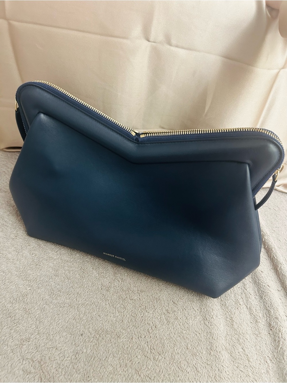 Mansur Gavriel M FRAME navy blue shoulder bag - Picture 6 of 11